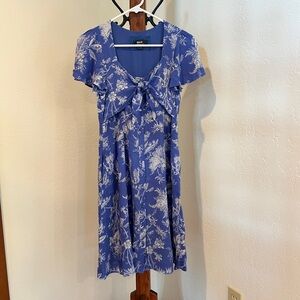 Maeve by Anthropologie Blue & White Toile Print Midi Dress – Size 4